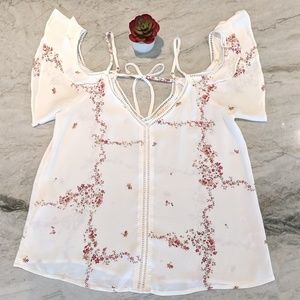 Anthropology Current Air Cold Shoulder Shirt Top